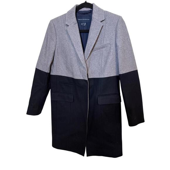 French Connection Jackets & Blazers - French Connection Women’s Erita Size 4 Wool Blend Trench Coat Colorblock Outdoor